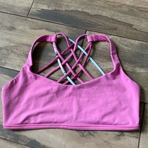 PINK LULEMON SPORTS BRA SIZE 10